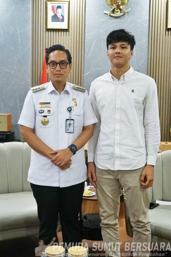 Text foto : Wali Kota Medan Rico Tri Putra Bayu Waas menyampaikan langsung apresiasi kepada Ziddane karena telah mengharumkan nama kota Medan di kancah Internasional. (Foto : Ist)
