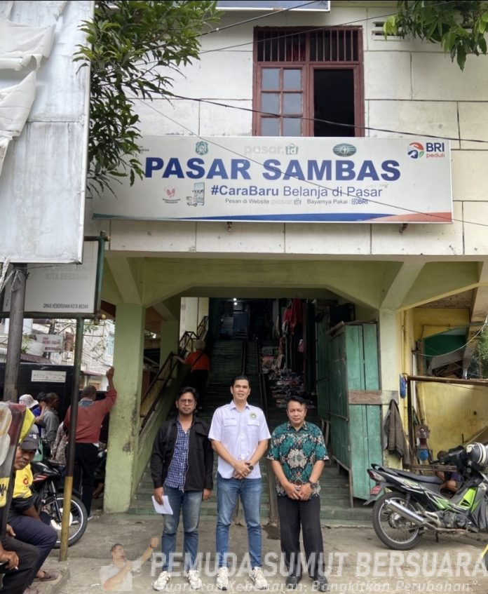 Text foto : Ketua Harian DPW APPSI Sumut saat melakukan kunjungan ke Pasar Sambas Medan (05-02-2026) ( Foto : Ist).